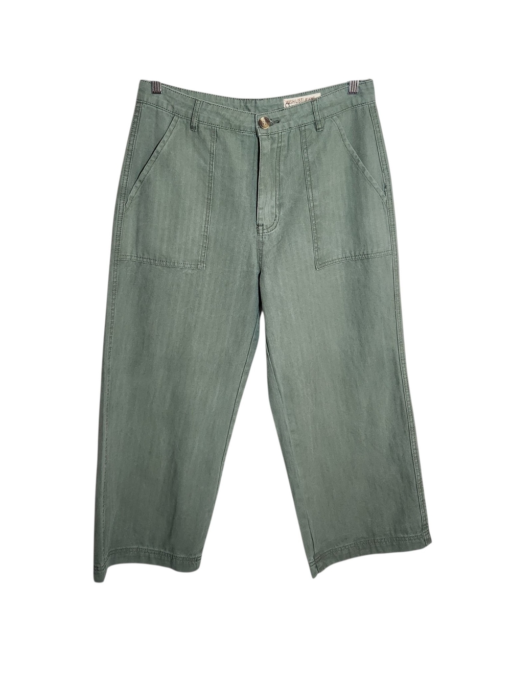 Wishlist Army Green Cropped Wide Leg Pants Size Large